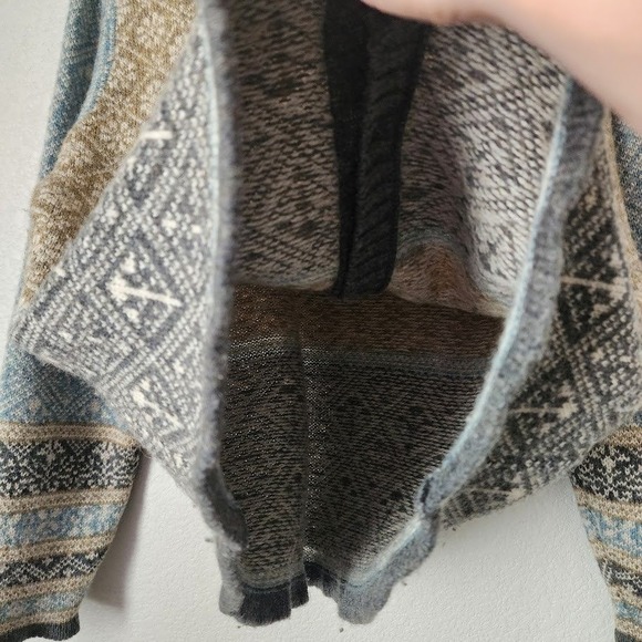 L.L. BEAN 100% Wool Fair Isle Button Front Cardigan Sweater Fisherman‎ L - Picture 5 of 13